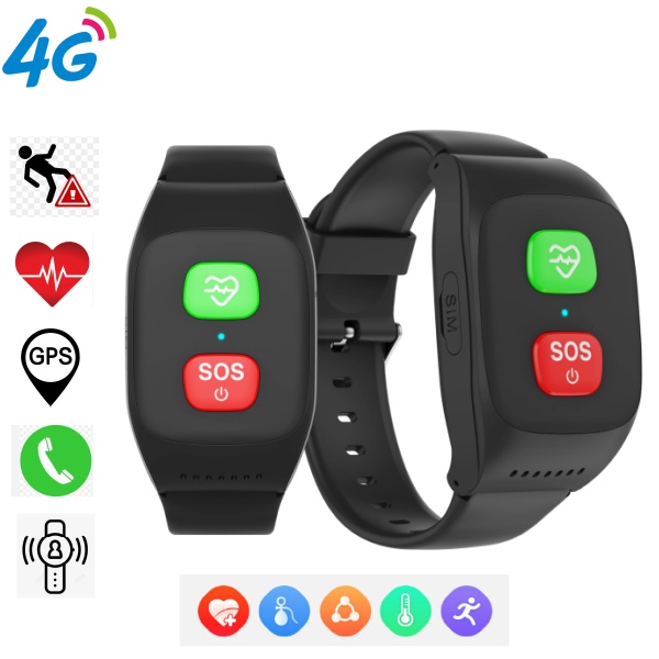 Fall Detection Watch - ساعة ذكية للمسنين بتقنية 4G مع