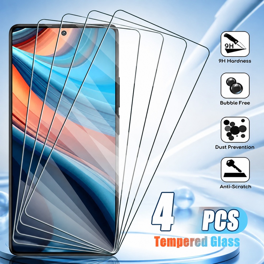 Realme C67 - 4 قطع من الزجاج المقوى لحماية